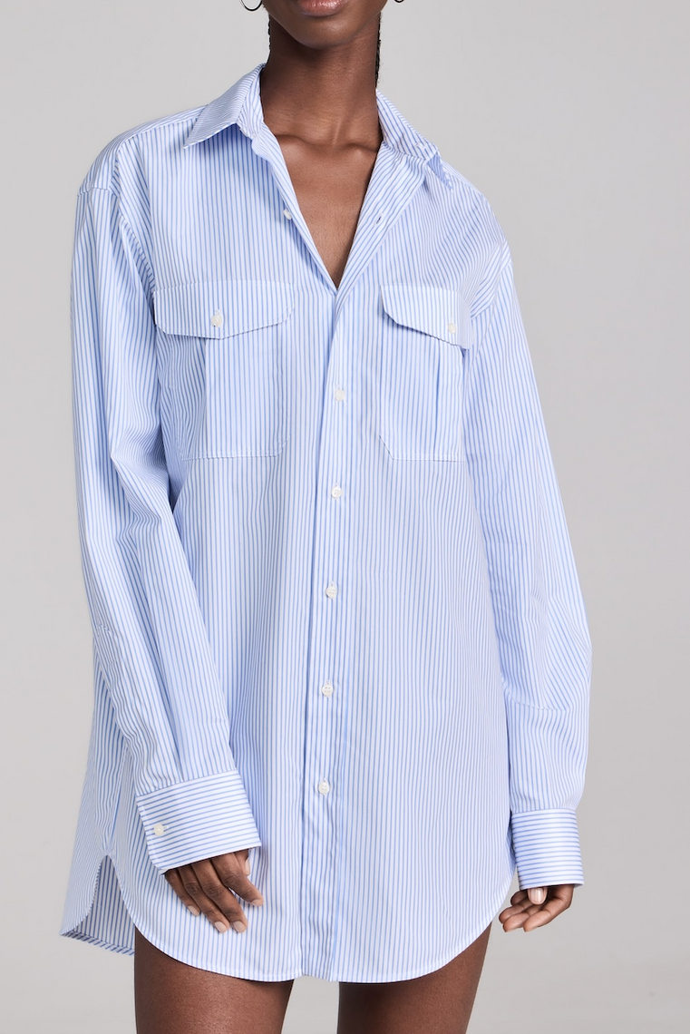 ワンピース WARDROBE NYC SHIRT DRESS MINI (W5031PC THIN STRIPE BLUE) Shirt Dress Mini – WARDROBE.NYC